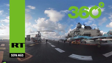 Video desde el corazón del portaaviones: Actuación del ala aérea del Admiral Kuznetsov en 360º