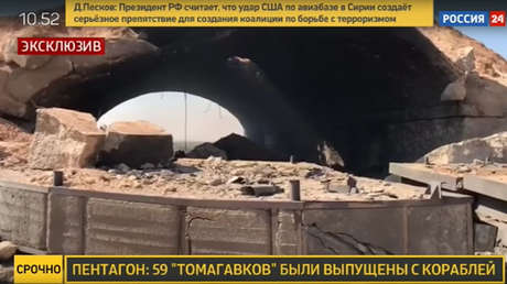 PRIMERAS IMÁGENES de la base siria en Homs tras el bombardeo por EE.UU.