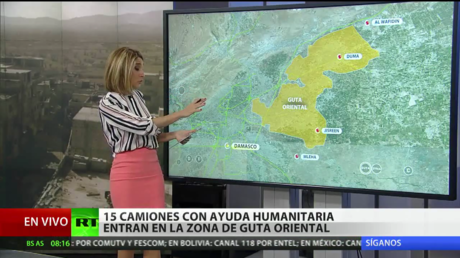15 camiones con ayuda humanitaria entran en la zona de Guta Oriental