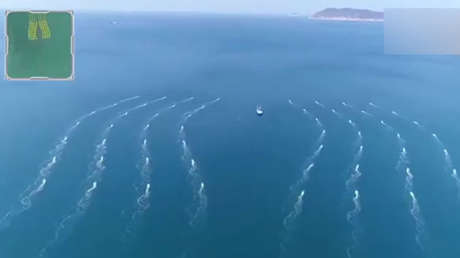 Video: China muestra el ensayo de una flota de drones acuáticos