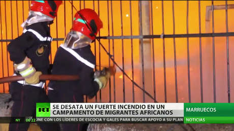 Se desata un fuerte incendio en un campamento de migrantes africanos en Marruecos