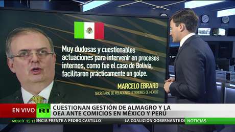 Cuestionan la gestión de Almagro y la OEA ante las elecciones en México y Perú