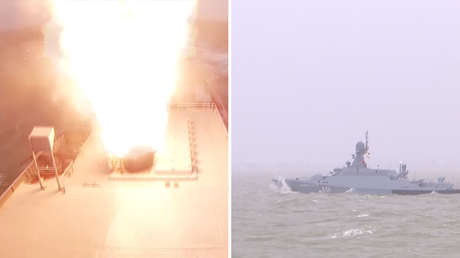 VIDEO: Corbetas de la Flotilla del Caspio practican lanzamientos de misiles Kalibr