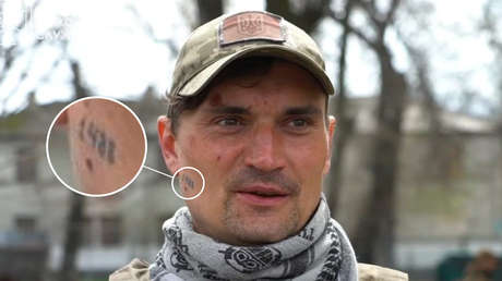 VIDEO: La Guardia Fronteriza de Ucrania publica un video que muestra a uno de sus miembros con un tatuaje nazi en la cara