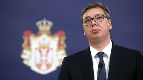 El mandatario serbio, Aleksandar Vucic