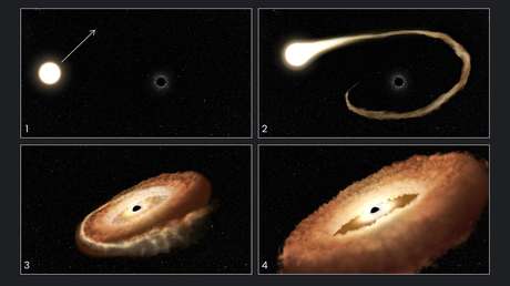 Descubren un agujero negro hambriento, torciendo en forma de dona a una estrella 'espaguetizada'