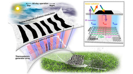 Novedoso generador termoeléctrico, inspirado en la piel de cebra