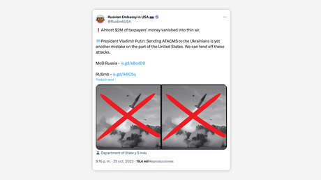 Rusia sobre el derribo de ATACMS: "Casi 2 millones de dólares de los contribuyentes se desvanecieron en el aire"