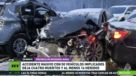 Accidente masivo en Rusia con 50 vehículos implicados deja 4 muertos y al menos 16 heridos