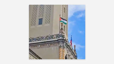 Quitan la bandera de EE.UU. e izan la de Palestina en universidad de Puerto Rico (VIDEO)