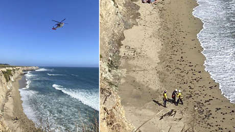 Un kitesurfista varado en una playa pide ayuda con un mensaje en la arena