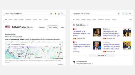 Musk denuncia la parcialidad de Google por resultados de búsqueda sobre las elecciones