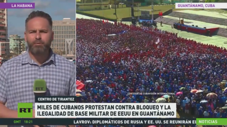 Miles de cubanos protestan contra el bloqueo y la ilegalidad de base militar de EE.UU. en Guantánamo