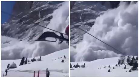 VIDEO: Una enorme avalancha cae sobre esquiadores que apenas logran salvarse