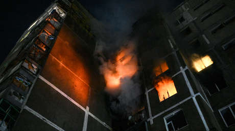 Imágenes de la destrucción tras el masivo ataque ucraniano contra edificios residenciales en Kursk