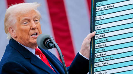 Trump anuncia lista de aranceles a países entre el 10 % y el 41 %
