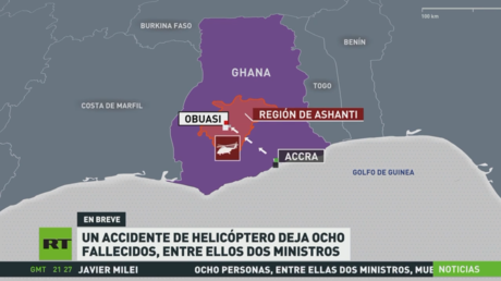 Un accidente de helicóptero en Ghana deja 8 fallecidos, entre ellos 2 ministros