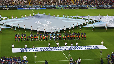 La UEFA despliega un rotundo mensaje a Israel en la final de la Supercopa