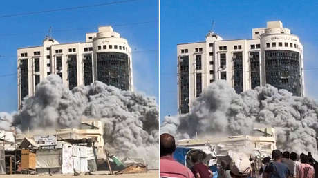 VIDEO: Israel reduce a escombros uno de los edificios más altos de Gaza