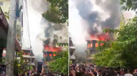 VIDEOS, FOTOS: Protestantes incendian la casa del primer ministro de Nepal