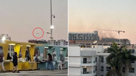 VIDEO: El momento en que un dron hutí impacta en Israel