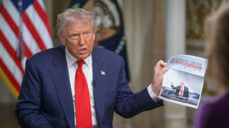 Trump lleva a una entrevista un pantallazo impreso de X para probar que puso fin a 8 guerras