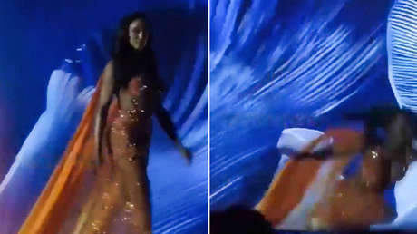 Caída en la gala preliminar: así terminó Miss Jamaica en una camilla de urgencia (VIDEO)