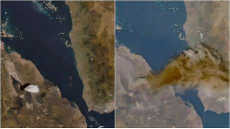 VIDEO: Impresionantes imágenes de la erupción de un volcán desde el espacio