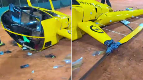 Helicóptero se estrella en una cancha de tenis en Buenos Aires (VIDEOS)