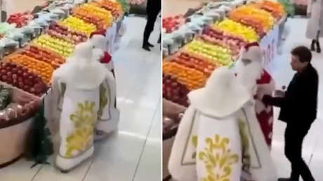 VIDEO: Dos 'Papás Noel' se pelean en un supermercado
