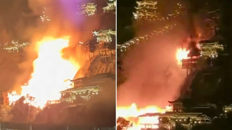 Valle en llamas: incendio estalla en paraíso turístico chino (VIDEOS)