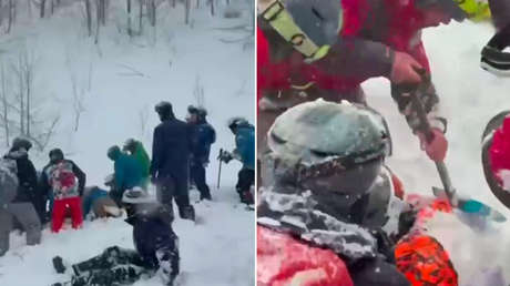 Impactante rescate de una niña atrapada tras una avalancha (VIDEO)
