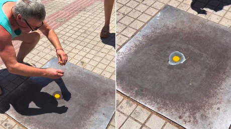 Fríen un huevo sobre la banqueta en medio del extremo calor en Chile (VIDEO)