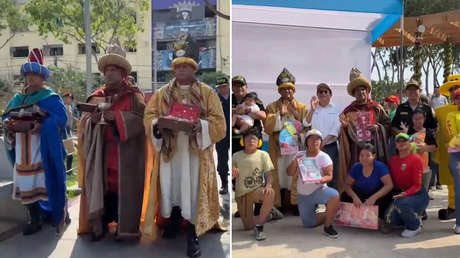 VIDEO: Policías se visten de Reyes Magos y recorren calles de Perú en tradicional cabalgata