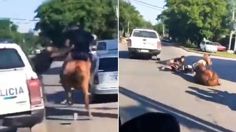 Así es como terminan asaltantes a caballo en Argentina (VIDEO)