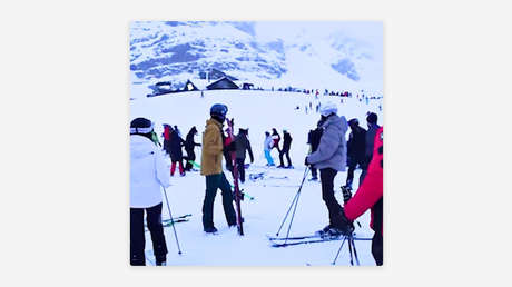 Una violenta pelea se desata en una popular estación de esquí de los Alpes (VIDEO)