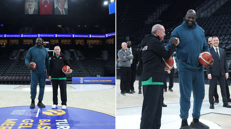 Partido inesperado: Erdogan se mide con una leyenda de la NBA y le gana (VIDEO)