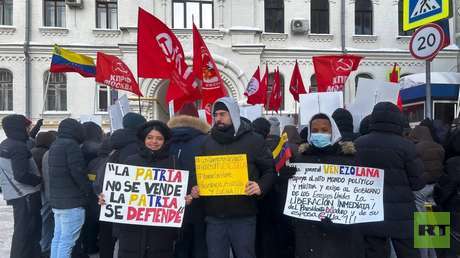 Manifestación en apoyo a Maduro se lleva a cabo en Moscú (VIDEOS)