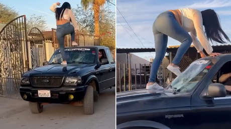 VIDEO: Mujer rompe el parabrisas del coche de su novio para no dejarlo salir con un amigo