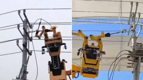 El futuro ya está aquí: Robots reparan líneas de alta tensión en China (VIDEO)