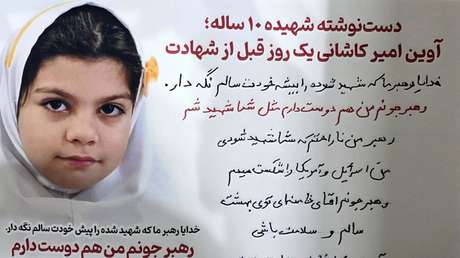 "Yo también quiero convertirme en mártir": El mensaje de una niña iraní antes de morir en un ataque (FOTO)