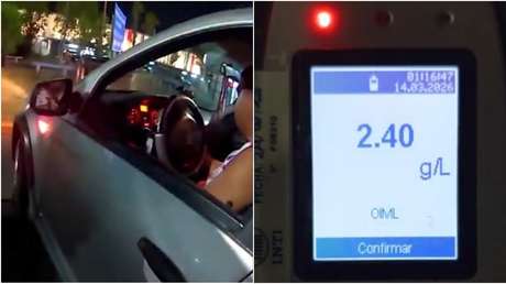 VIDEO: Conductor ebrio intenta superar un control y no logra ni soplar el test de alcoholemia