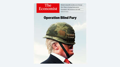 'Operación Furia Ciega': La nueva portada de The Economist que muestra a Trump con un casco militar