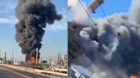 VIDEO: Explosión en refinería de EE.UU. desata incendio y enorme columna de humo