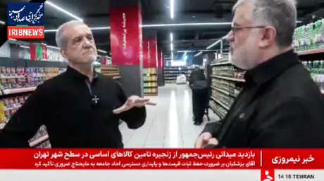 VIDEO: Presidente iraní reaparece en unas tiendas y lanza un mensaje al pueblo
