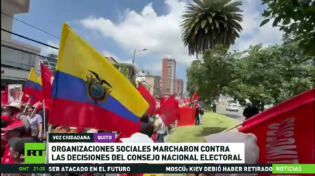 Organizaciones sociales de Ecuador marcharon contra las decisiones del Consejo Nacional Electoral