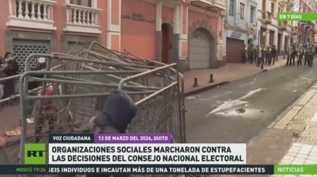 Organizaciones sociales marcharon en contra de las decisiones del Consejo Nacional Electoral de Ecuador