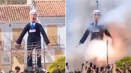VIDEO: Queman un muñeco gigante de Netanyahu en España