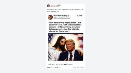 Trump publica una nueva imagen de él junto a Jesucristo