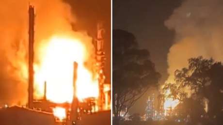 Voraz incendio consume una refinería en Australia (VIDEO)